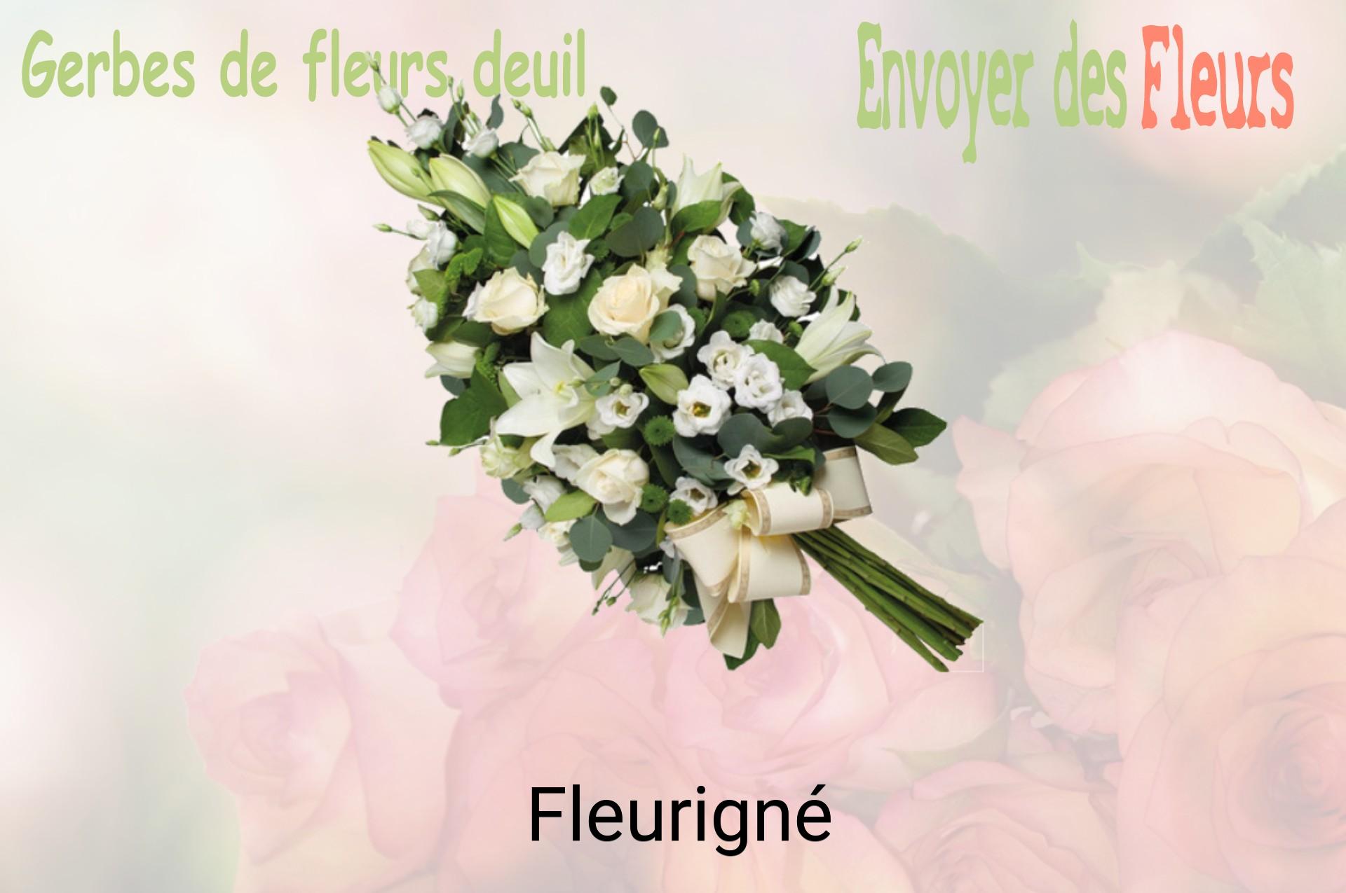 Gerbe de fleurs de deuil livrée à Fleurigné
